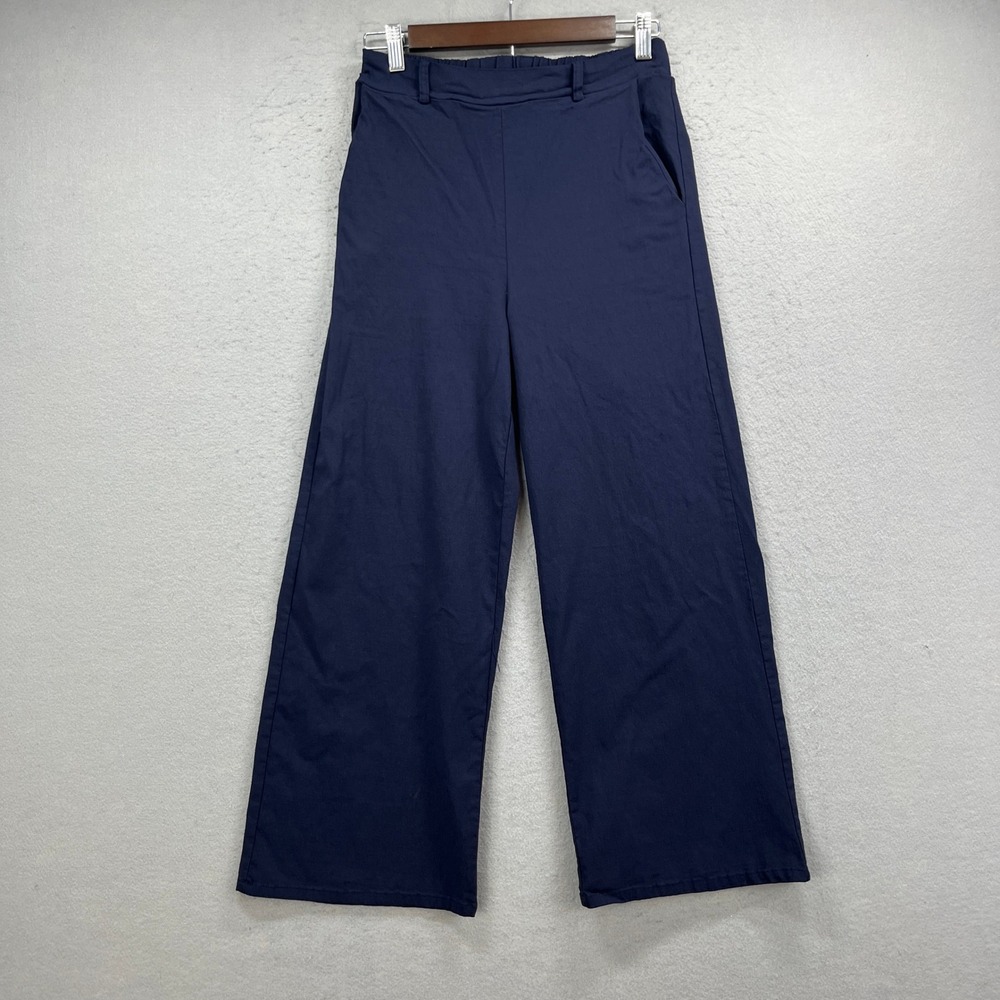 Gilli Wide Leg Pants Womens Medium Navy Blue High Rise Casual Modern Office Chic
